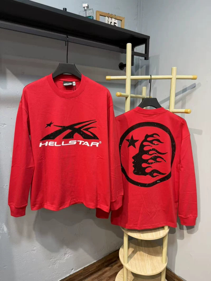 Hellstar Circle Graphic Long Sleeve Tee - Red