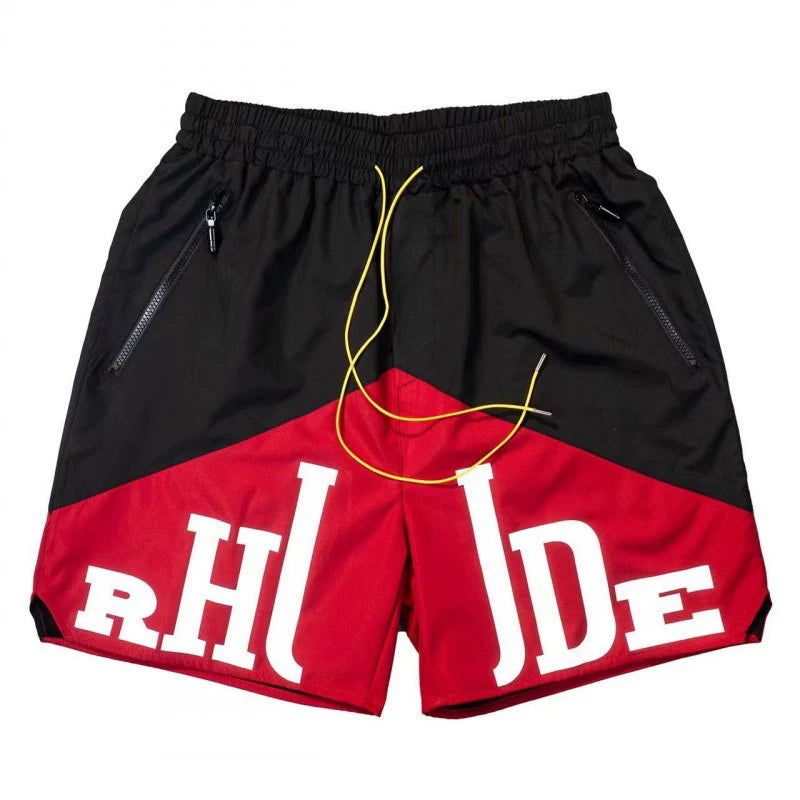 RHUDE Marlboro shorts, trendy high street sports and casual loose beach pants, kanye cropped pants for men and women (93)