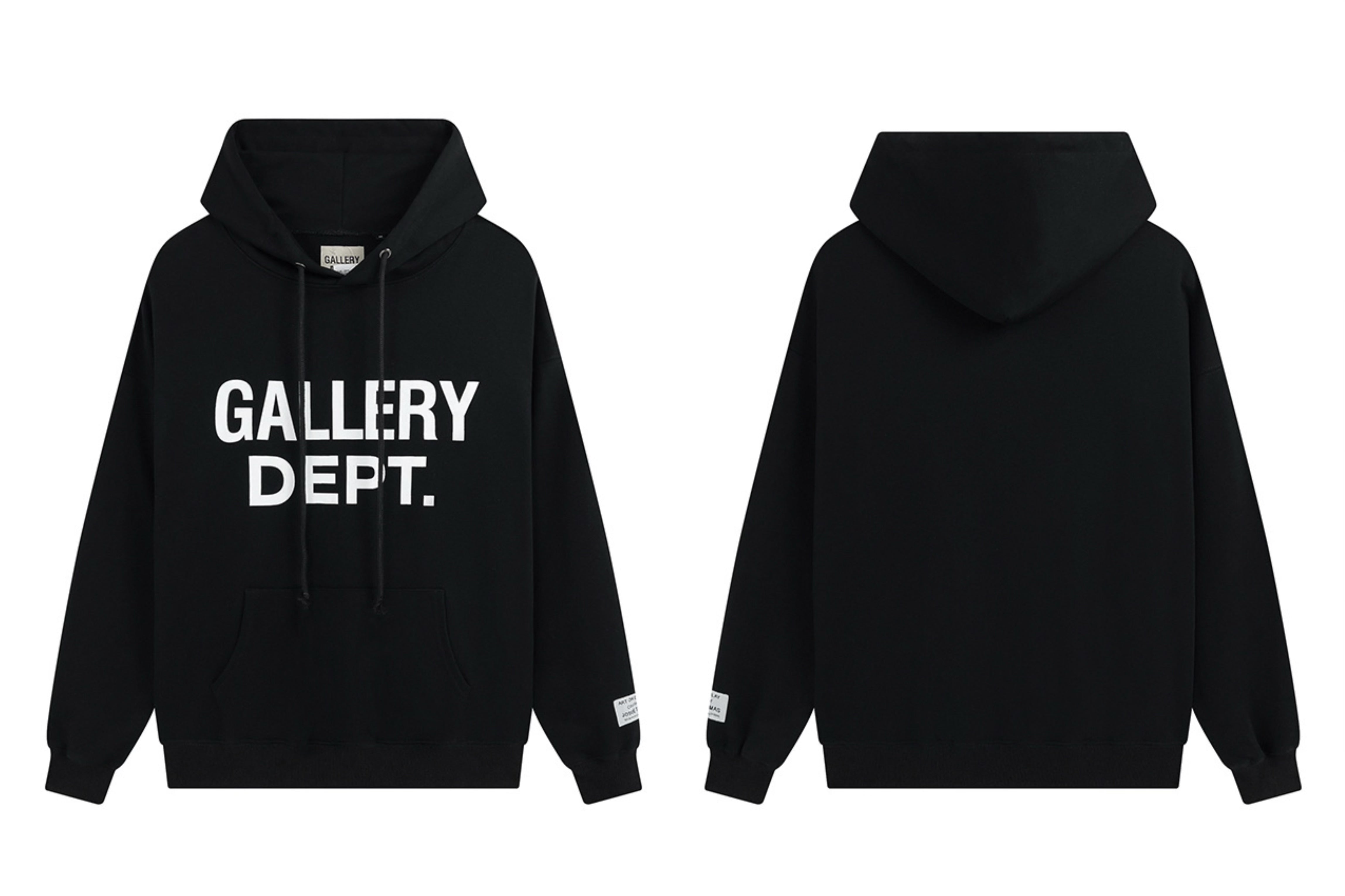 Gallery Dept. Black Tonal Logo Hoodie