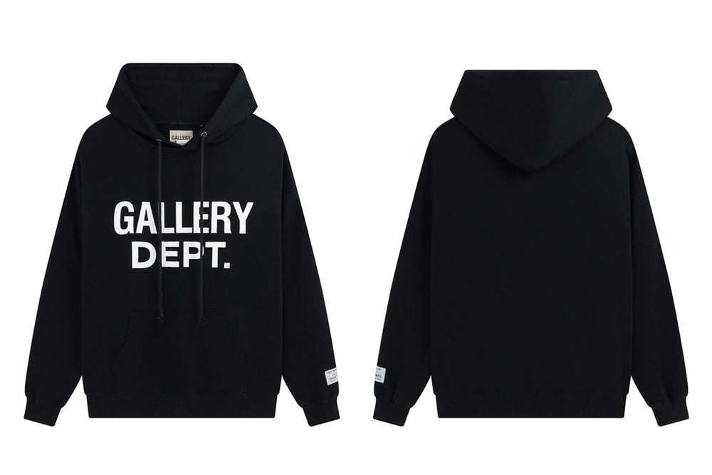 Gallery Dept. Black Tonal Logo Hoodie