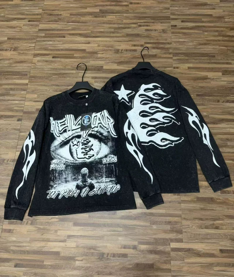 Hellstar All-Seeing Eye Graphic Long Sleeve Tee - Black