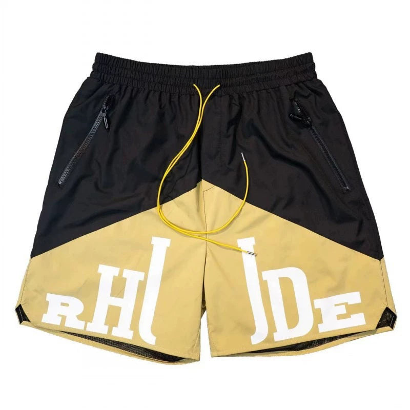 RHUDE Marlboro shorts, trendy high street sports and casual loose beach pants, kanye cropped pants for men and women (92)