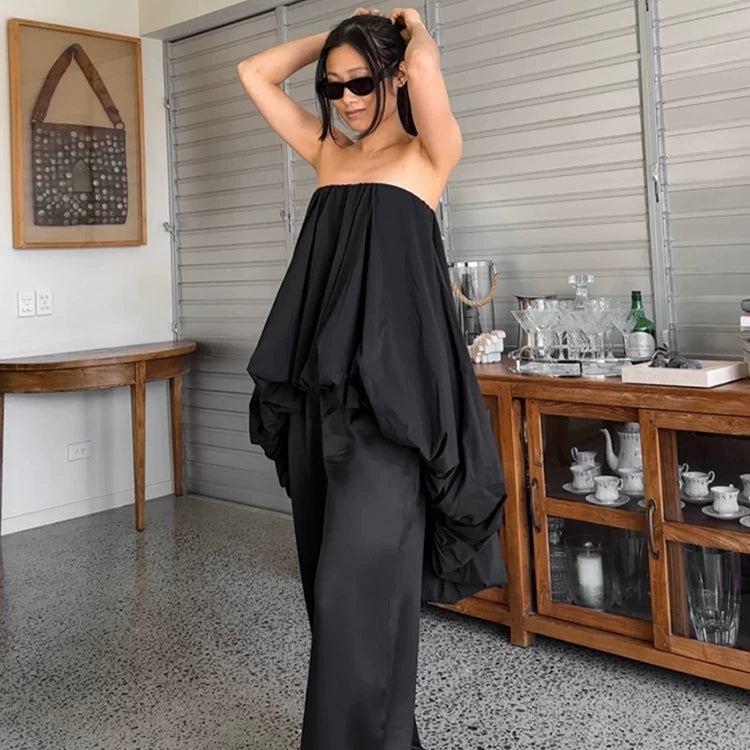 Fashion Dress欧美女士连衣裙不规则吊里露肩花苞短裙夏季度假