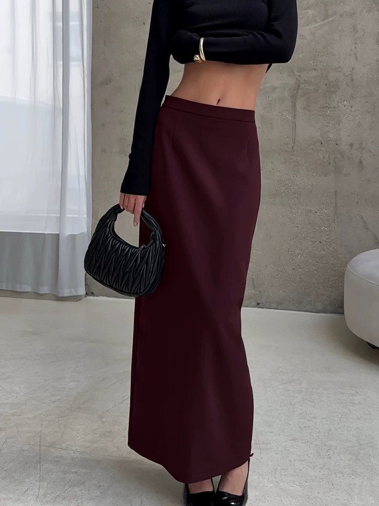 Elegant Skirt欧美女士半身裙高腰修身长裙简约优雅