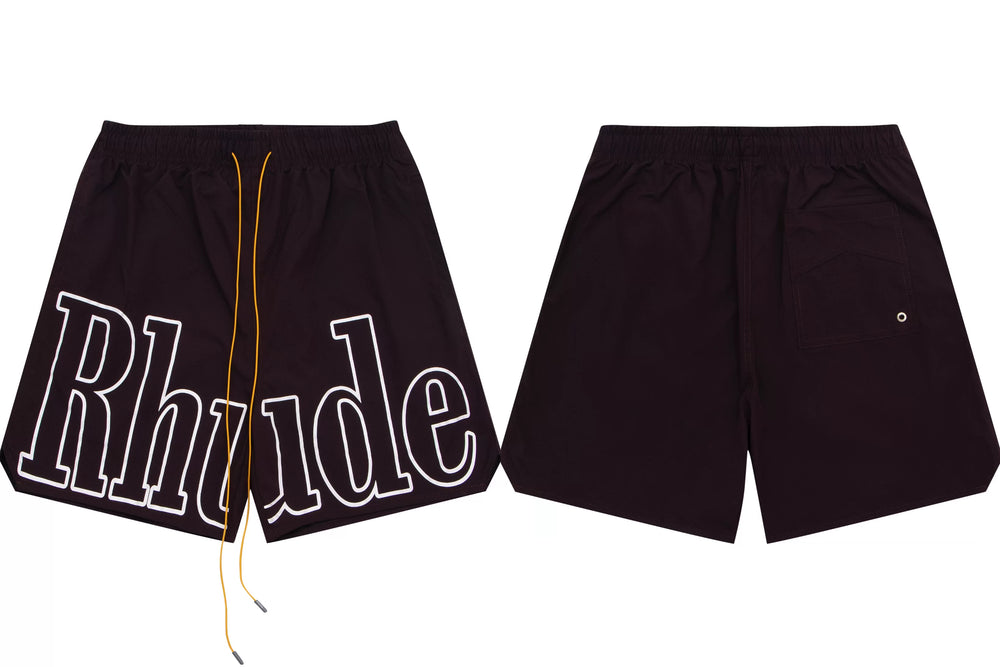 RHUDE Marlboro shorts, trendy high street sports and casual loose beach pants, kanye cropped pants for men and women (63)