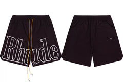 RHUDE Marlboro shorts, trendy high street sports and casual loose beach pants, kanye cropped pants for men and women (63)