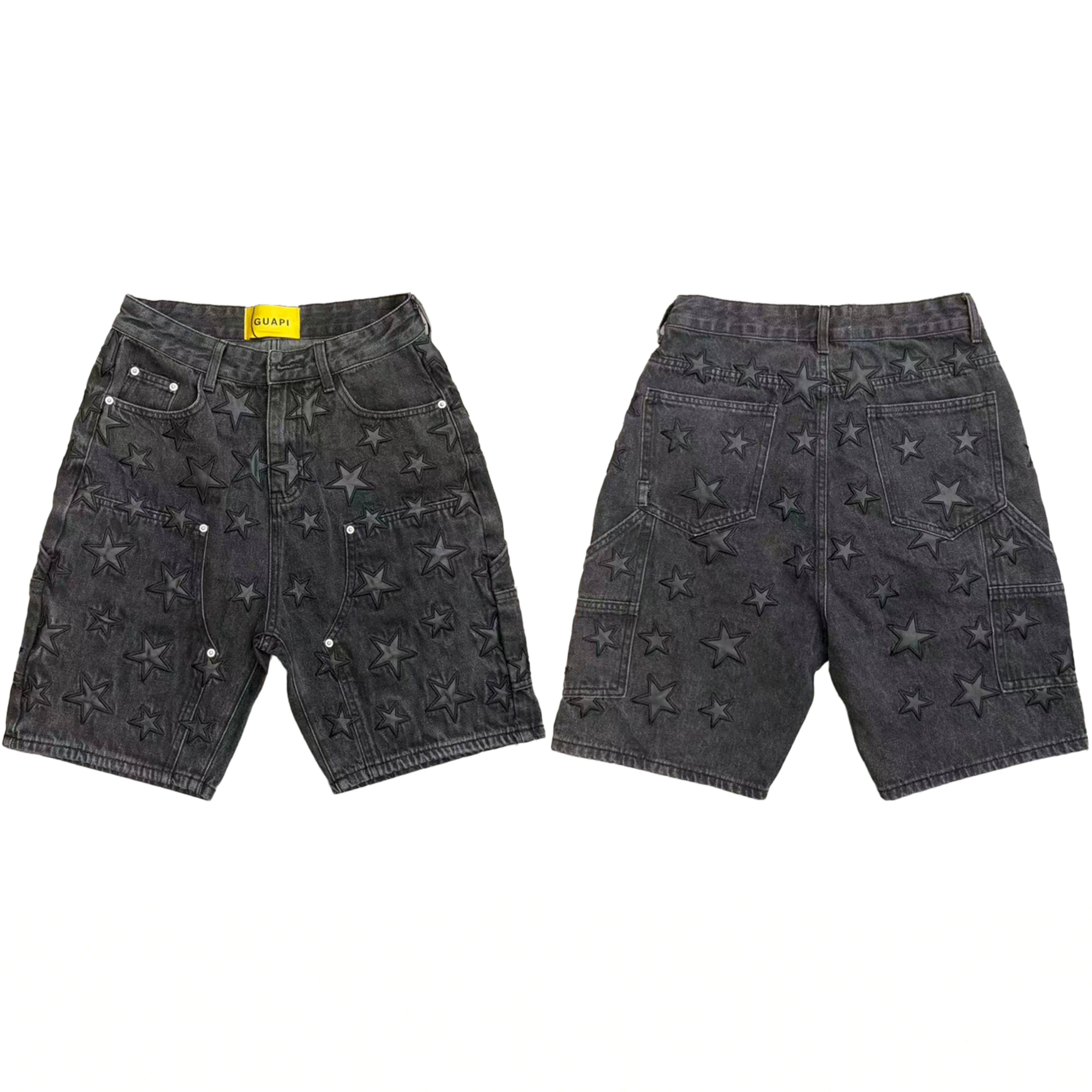 Guapi Vintage Stars Denim Shorts「满印星星刺绣牛仔短裤」