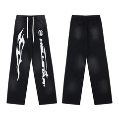 Hellstar Flame & Logo Drawstring Sweatpants black