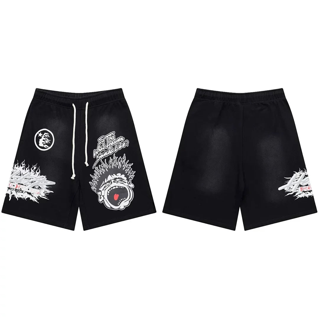 Hellstar Multi-Graphic Heavyweight Shorts black