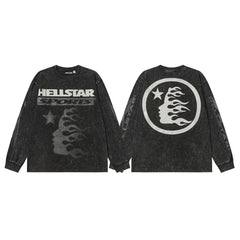 Hellstar Sports Vintage Wash Long Sleeve Tee - Washed Black