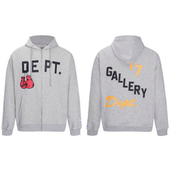 Gallery Dept. Vintage Athletic Boxing Gloves Zip Hoodie in Grey