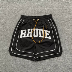 RHUDE Marlboro shorts, trendy high street sports and casual loose beach pants, kanye cropped pants for men and women (57)