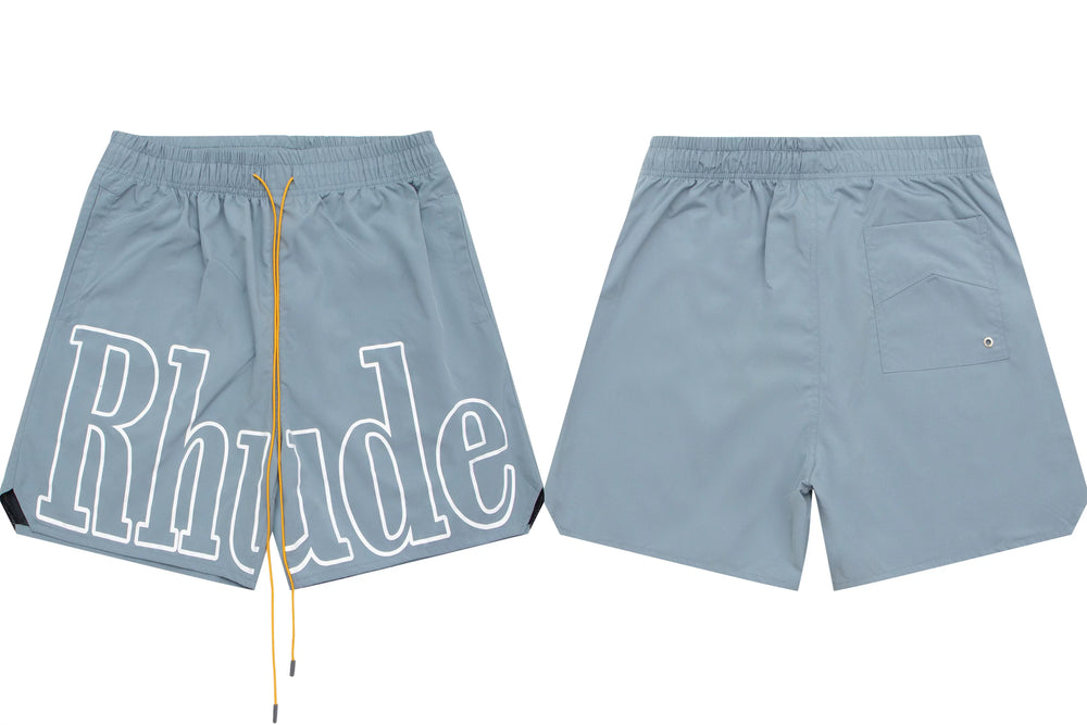 RHUDE Marlboro shorts, trendy high street sports and casual loose beach pants, kanye cropped pants for men and women (61)