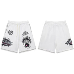 Hellstar Multi-Graphic Heavyweight Shorts white