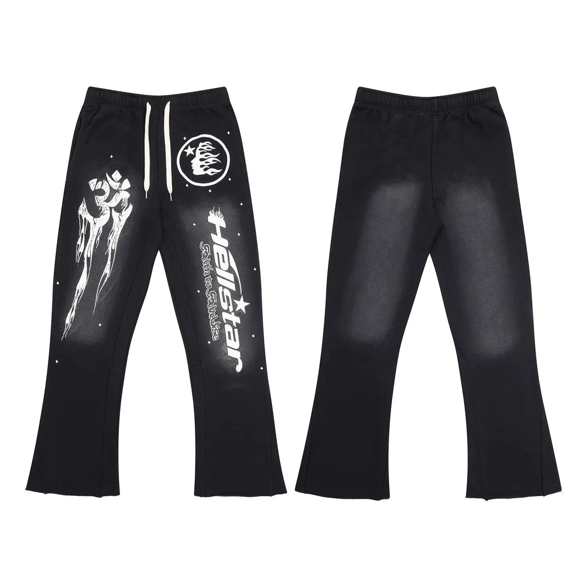 Hellstar Graphic Print Drawstring Sweatpants blue