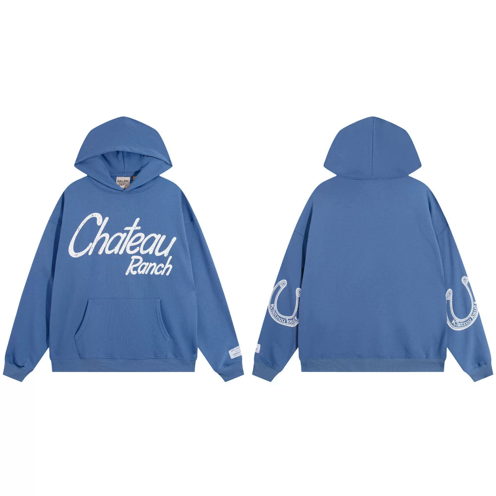 Gallery Dept. Chateau Ranch Script Print Hoodie in Blue