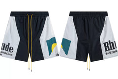 RHUDE Marlboro shorts, trendy high street sports and casual loose beach pants, kanye cropped pants for men and women (83)