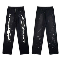 Hellstar Paint Splatter Star Sweatpants black