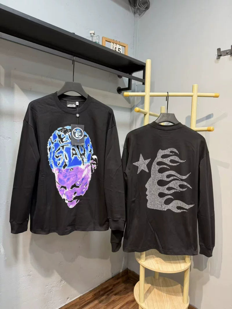 Hellstar Portrait Graphic Long Sleeve Tee - Black