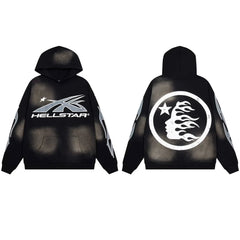 Hellstar Spiked Logo & Circular Face Hoodie black