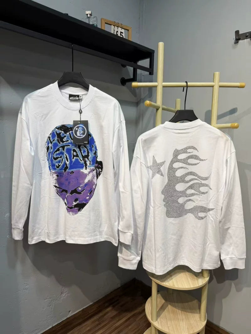 Hellstar Portrait Graphic Long Sleeve Tee - White