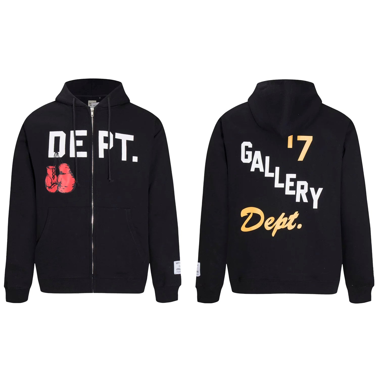 Gallery Dept. Vintage Athletic Boxing Gloves Zip Hoodie in Grey