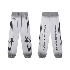 Hellstar Curved Horn & Star Grey Sweatpants