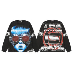 Hellstar The Future Is Hellstar Graphic Long Sleeve Tee - Black