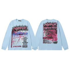 Hellstar World Tour Graphic Long Sleeve Tee - Light Blue