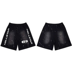 Hellstar Paint Splatter & Logo Shorts black