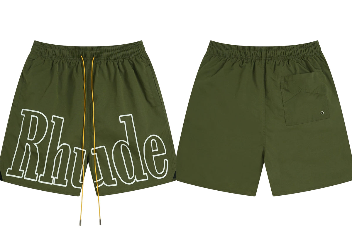 RHUDE Marlboro shorts, trendy high street sports and casual loose beach pants, kanye cropped pants for men and women (94)