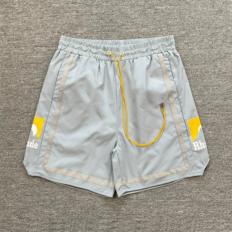 RHUDE Marlboro shorts, trendy high street sports and casual loose beach pants, kanye cropped pants for men and women (58)
