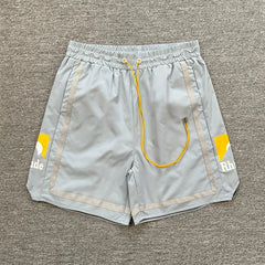 RHUDE Marlboro shorts, trendy high street sports and casual loose beach pants, kanye cropped pants for men and women (58)