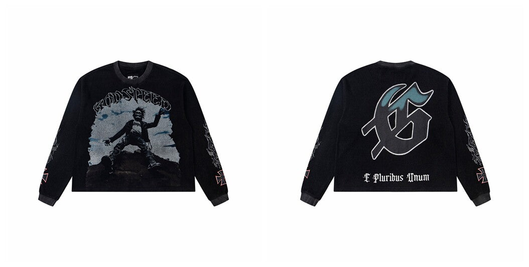 Godspeed "E Pluribus Unum" Figure Graphic Black Long Sleeve Tee