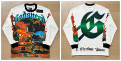 Godspeed "E Pluribus Unum" Poker Skull White Long Sleeve Tee