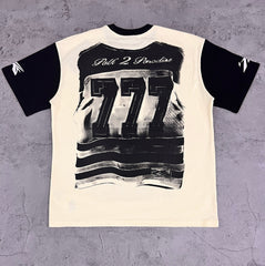 Hellstar Masked Portrait Raglan White & Black Tee